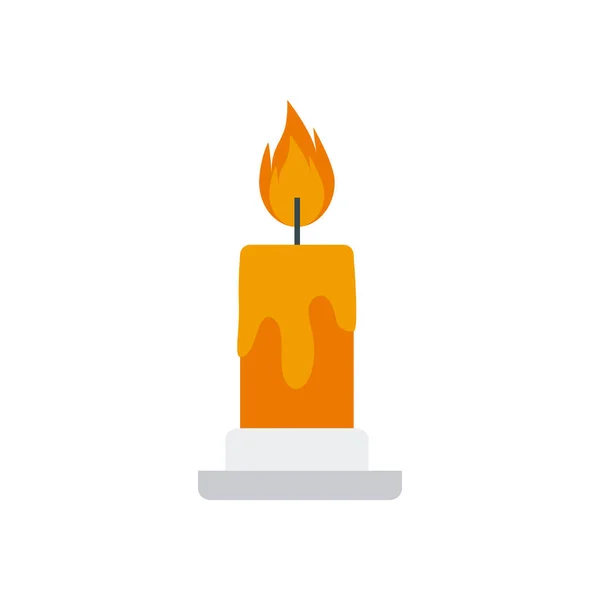 Halloween candle decoration isolated icon — Stock Vector