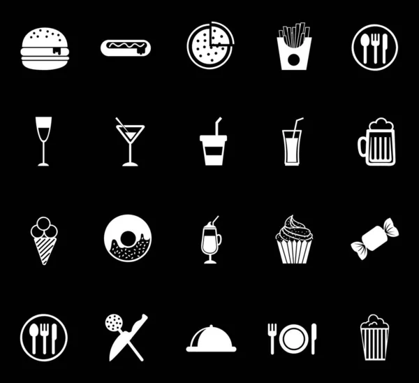 Eten en drinken pictogram set verpakking vector ontwerp — Stockvector