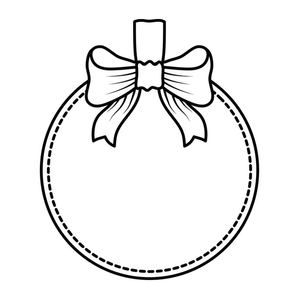 Merry christmas ball with bow — Stock Vector