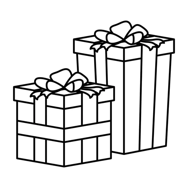礼品盒显示孤立的图标 — 图库矢量图片