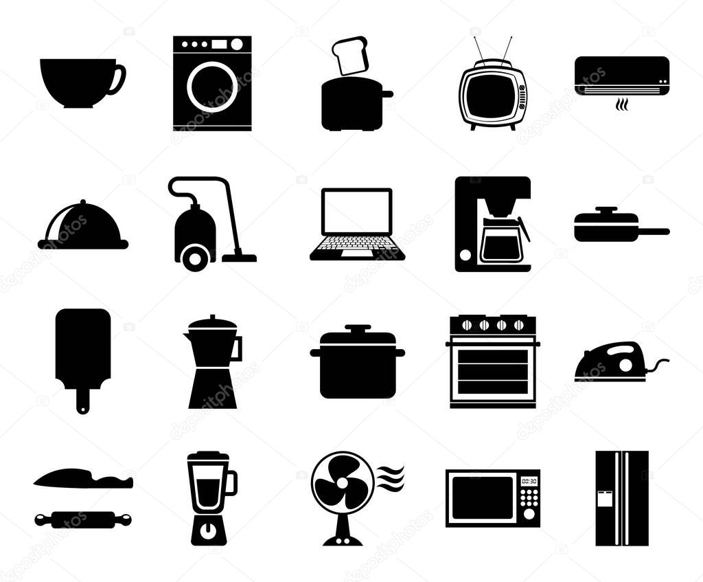 Isolated home appliance icon set vector design