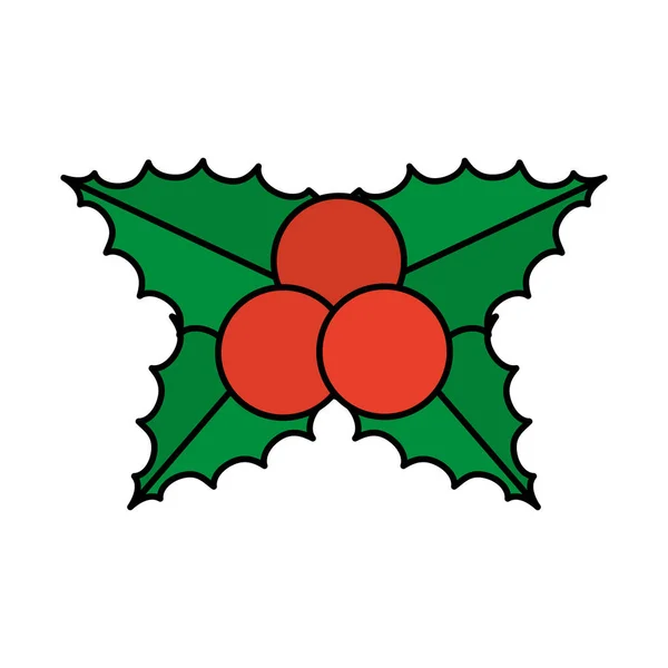 행복 한 메리 크리스마스 잎 과 씨앗 — 스톡 벡터