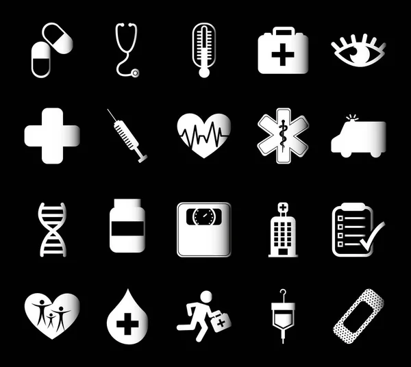 Design de vetor de conjunto de ícones médicos isolados — Vetor de Stock