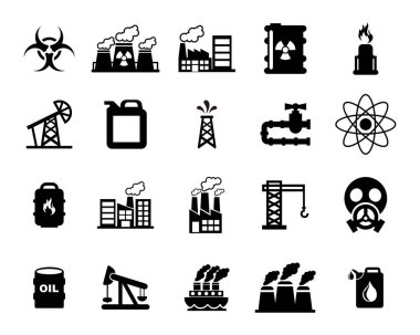 Fabrika ve sanayi ikonu vektör tasarımı