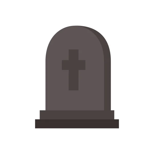 Halloween tomb of cemetery isolated icon — Stock Vector