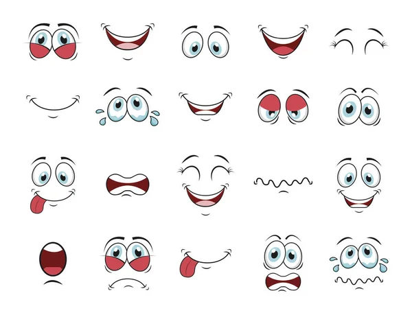 Icono de la cara de dibujos animados conjunto vector de diseño — Vector de stock