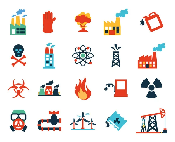 Factory and industry icon set vector design — Stock Vector