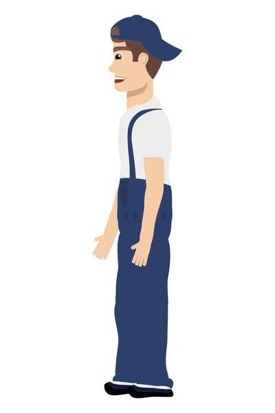 Young mechanic worker avatar character — Stock Vector