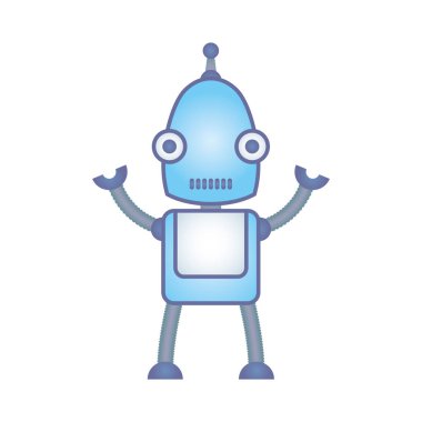 İnsansı robot cyborg izole edilmiş simge