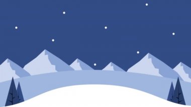Kar manzaralı mutlu noel kartları.