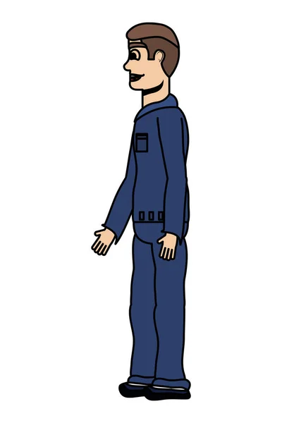 Junger Mechaniker Arbeiter Avatar-Charakter — Stockvektor