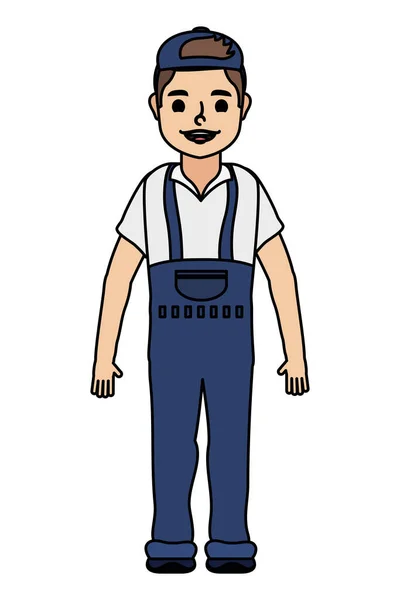 Young mechanic worker avatar character — Stock Vector