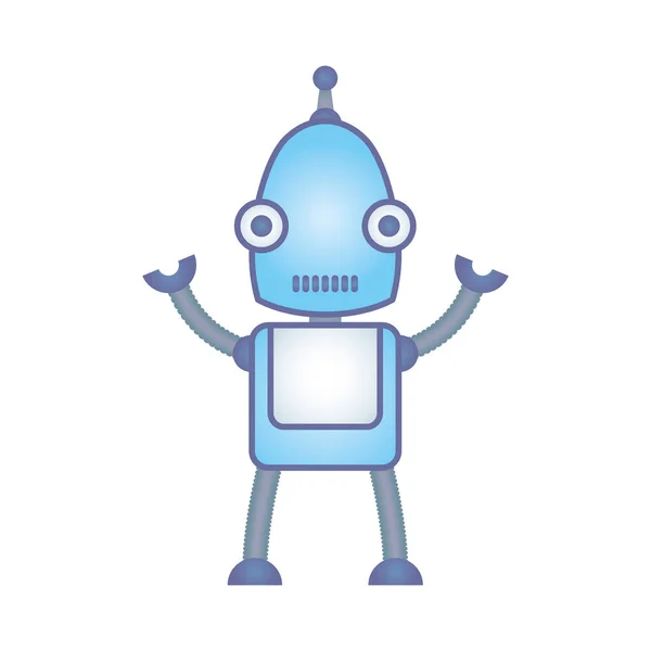 Humanoid robot cyborg isolerad ikon — Stock vektor