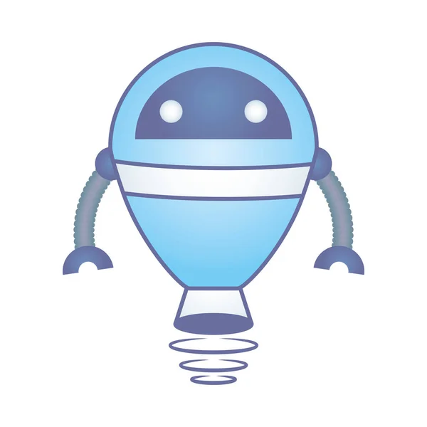 Robot floating cyborg isolated icon — Stock Vector