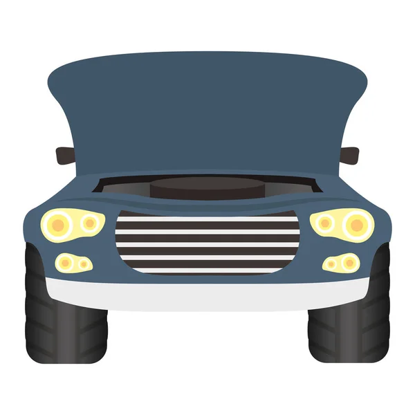 Coche con icono mecánico de capó abierto — Vector de stock