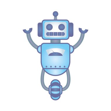 Tekerlekli robot cyborg izole simgesi