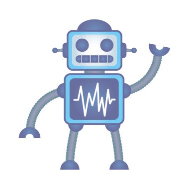 İnsansı robot cyborg izole edilmiş simge