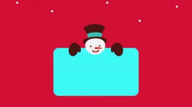 Kardan adamla mutlu noel kartları