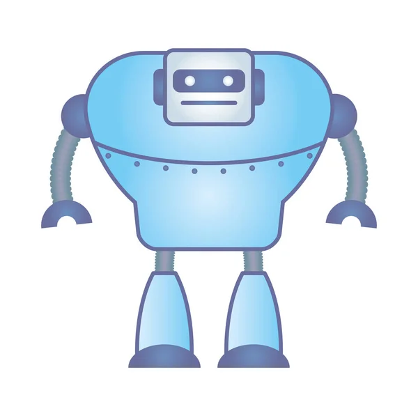 Robot humanoide cyborg icono aislado — Vector de stock