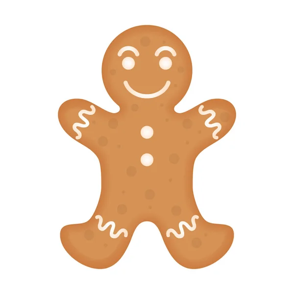 Tarjeta de Navidad feliz con galleta de jengibre dulce — Archivo Imágenes Vectoriales