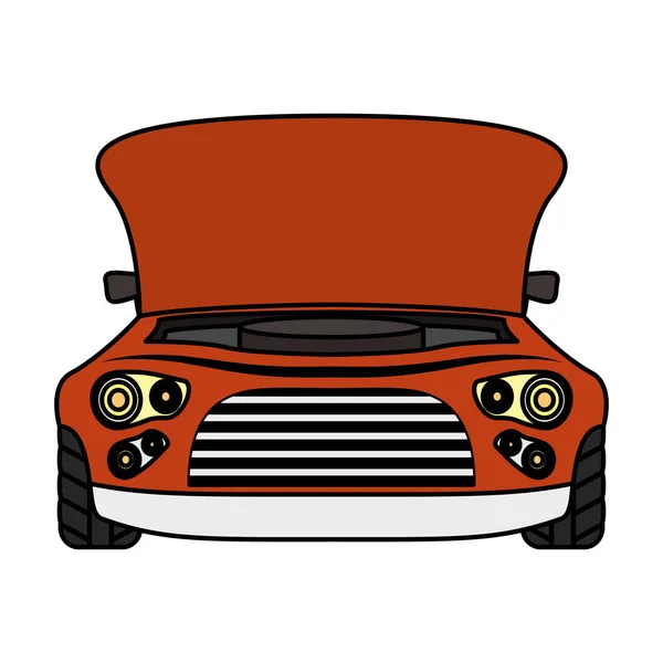 Coche con icono mecánico de capó abierto — Vector de stock