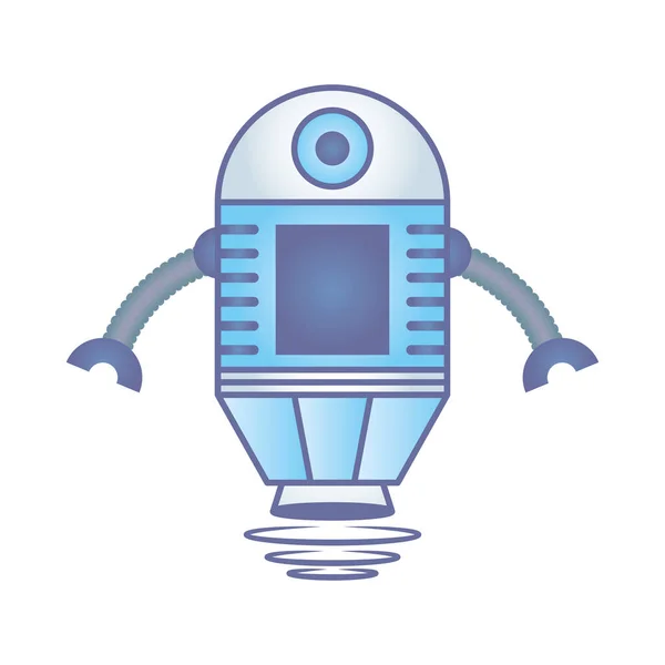 Robot flotante cyborg aislado icono — Archivo Imágenes Vectoriales