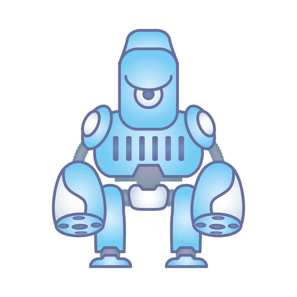Изолированная иконка гуманоидного робота — стоковый вектор