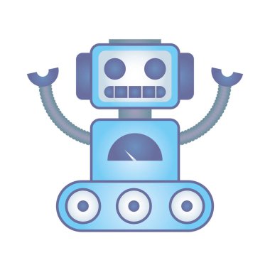 Tekerlekli robot cyborg izole simgesi