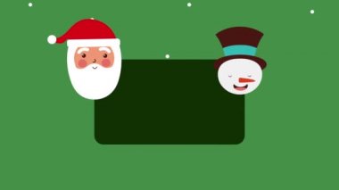 Noel Baba ve Kardan Adam 'la Mutlu Noeller kartı