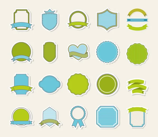 Diseño de conjunto de iconos de etiqueta aislada — Vector de stock