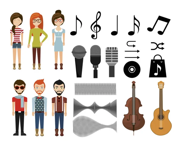 Music icon set vector design — Stock Vector