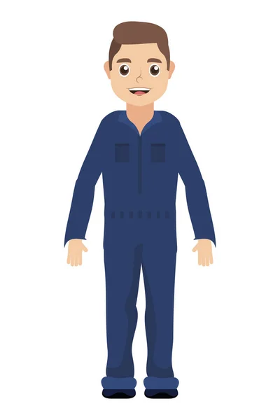 Jeune ouvrier mécanicien personnage avatar — Image vectorielle