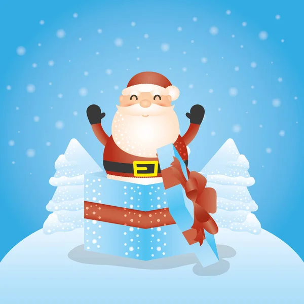 サンタクロースとメリークリスマスカード — ストックベクタ