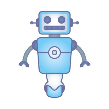 Tekerlekli robot cyborg izole simgesi