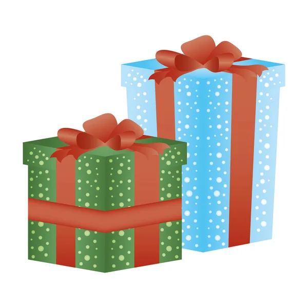 Cadeaux boîtes présente des icônes isolées — Image vectorielle