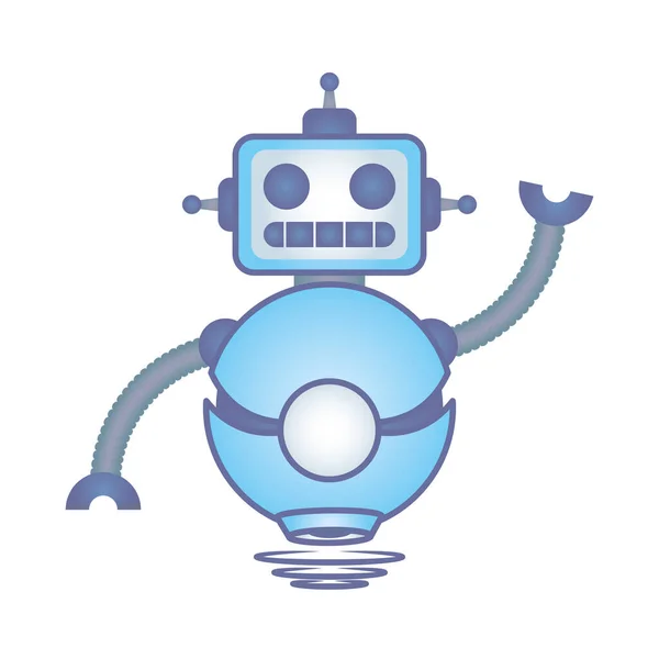 Robot flytande cyborg isolerad ikon — Stock vektor