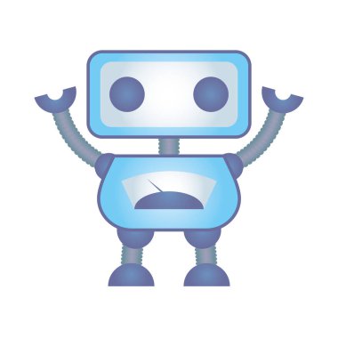 İnsansı robot cyborg izole edilmiş simge
