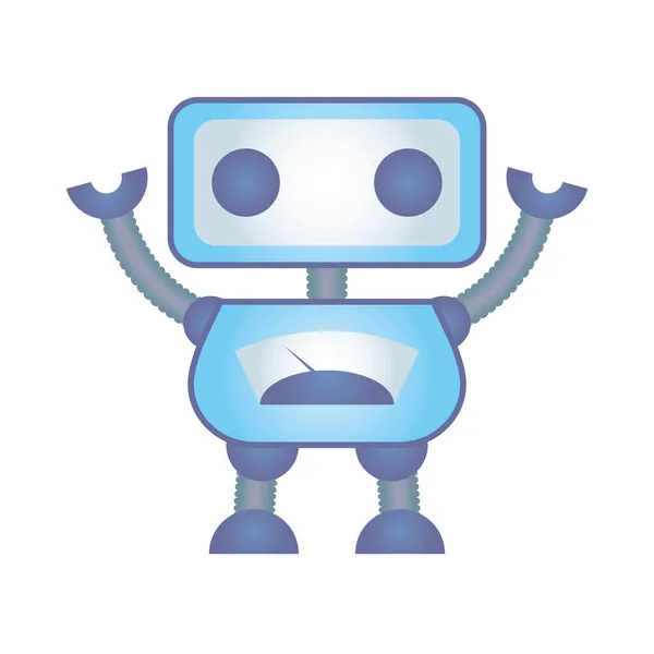 Humanoid robot cyborg isolerad ikon — Stock vektor