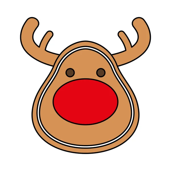 Vrolijk kerstmis schattig rendier hoofd karakter — Stockvector