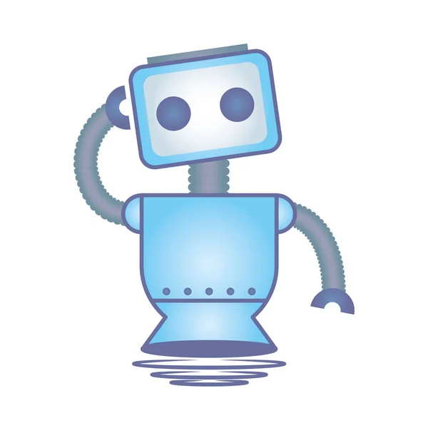 떠 있는 사이보그 고립된 로봇 아이콘 — 스톡 벡터