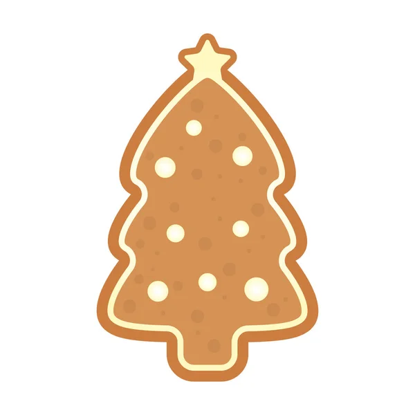 Frohe Weihnachten Weihnachtsbaum Plätzchen Gebäck — Stockvektor