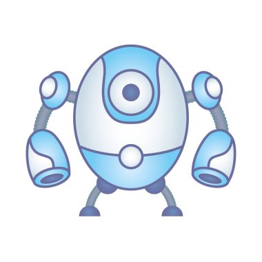 İnsansı robot cyborg izole edilmiş simge