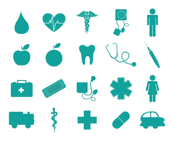 Isolated medical icon set vector design — Stock Vector