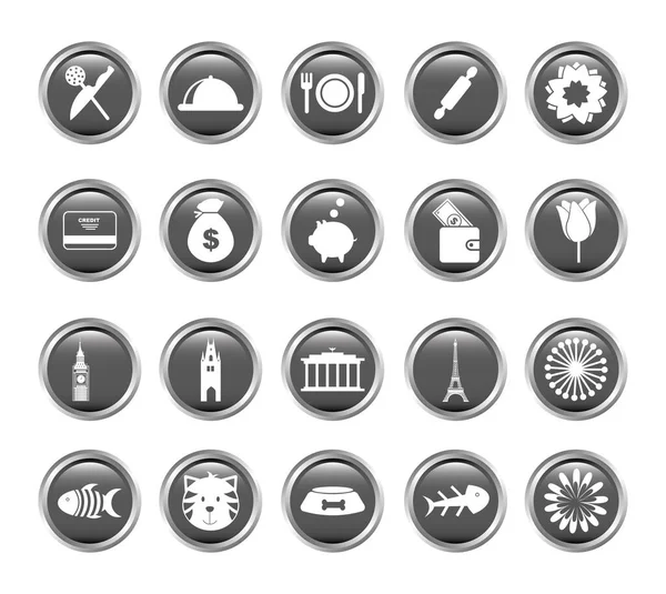 Projeto vetorial conjunto de ícones de variedade — Vetor de Stock