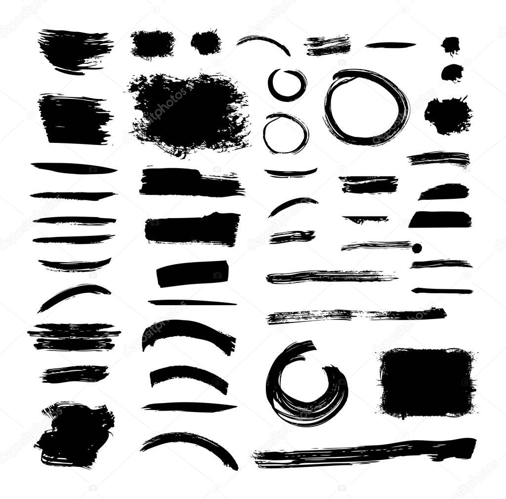 Isolated black marker stains vector design