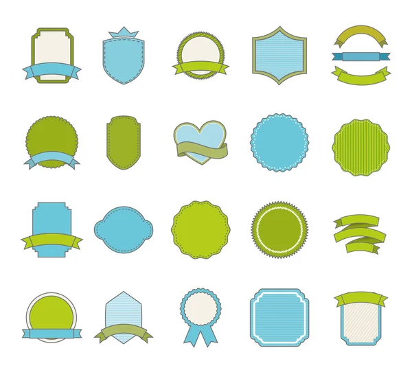 Diseño de conjunto de iconos de etiqueta aislada — Archivo Imágenes Vectoriales