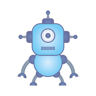 İnsansı robot cyborg izole edilmiş simge