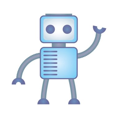 İnsansı robot cyborg izole edilmiş simge