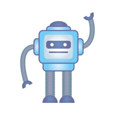 İnsansı robot cyborg izole edilmiş simge