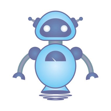 Yüzen robot cyborg izole edilmiş simgesi